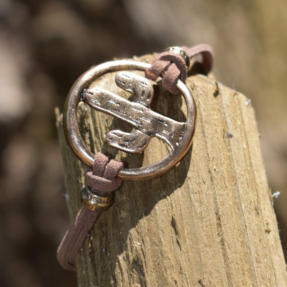 Cactus Leather Cord Bracelet